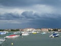 Town of Medulin waterfront view before the storm, Istria region of Croatia