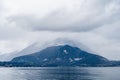 Town of Menaggio at the foot of the mountains on the coast of Lake Como. Italy Royalty Free Stock Photo