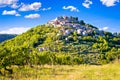 Town of Motovun on picturesque vineyards hill