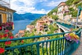 Town of Nesso on steep hill view, Como Lake Royalty Free Stock Photo