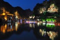 Town at night of Zhenyuan Royalty Free Stock Photo