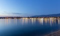 Town of Novalja by night, Croatia, Adriatic sea