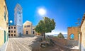 Town of Novi Vinodolski church and old stone square panoramic view