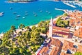 Town of Novigrad Istarski historic center architecture and sailing coastline view