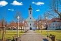 Town of Ogulin church and park landscape view Royalty Free Stock Photo