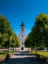 Town of Ogulin church and park landscape view Royalty Free Stock Photo