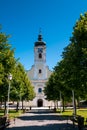 Town of Ogulin church and park landscape view Royalty Free Stock Photo