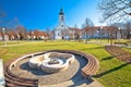 Town of Ogulin church and park view Royalty Free Stock Photo