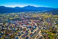 Town of Ogulin and Klek mountain aerial panoramic view Royalty Free Stock Photo