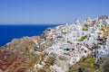 The town of Oia clings to the slopes of Santorini