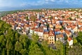 Town of Omisalj on Krk island aerial panorama Royalty Free Stock Photo