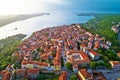 Town of Omisalj on Krk island aerial view Royalty Free Stock Photo