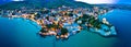 Town of Opatija aerial panoramic night view Royalty Free Stock Photo