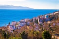Town of Opatija cathedral and coast view Royalty Free Stock Photo