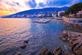 Town of Opatija at sunset waterfront view Royalty Free Stock Photo