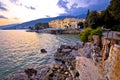 Town of Opatija waterfront dramatic sky view Royalty Free Stock Photo