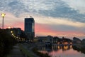 Town Osijek at sunset