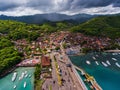 Town of Padang Bai aerial view.