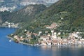 The town of Peschiera to Montisola on Lake Iseo Royalty Free Stock Photo