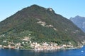 The town of Peschiera to Montisola on Lake Iseo Royalty Free Stock Photo