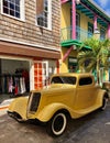 Old decorative car in Philipsburg, Sint Maarten Royalty Free Stock Photo