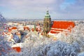 The town Pirna in Winter with snow Royalty Free Stock Photo
