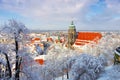 The town Pirna in Winter with snow Royalty Free Stock Photo