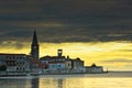 Town Porec in sunset