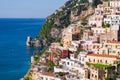 Positano Houses and his ancient turrets Royalty Free Stock Photo