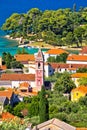 Town of Preko on Ugljan island architecture and beach view