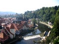 Cesky Krumlov Town on river Royalty Free Stock Photo