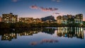 Town river reflections at sunset in Townsville, Queensland, Australia