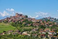 Town of Roddi on the hills in Italy. Royalty Free Stock Photo