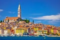 Town of Rovinj ancient architecture and waterfront view Royalty Free Stock Photo