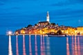 Town of Rovinj evening blue hour view