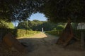In the town of San Quirico d`Orcia, there is the beautiful park known as Horti Leonini. It is a public garden opened even in 1581 Royalty Free Stock Photo