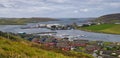 Panorama of the town of Scalloway in Shetland, Scotland, UK