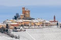 Town of Serralunga dAlba in winter. Royalty Free Stock Photo