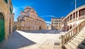 Town of Sibenik cathedral of st James square panorama, UNESCO world heritage site Royalty Free Stock Photo