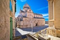 Town of Sibenik cathedral of st James square view Royalty Free Stock Photo