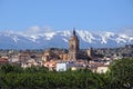 Town and Sierra Nevada mountains, Guadix, Spain. Royalty Free Stock Photo