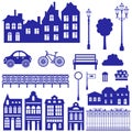 Town silhouettes set Royalty Free Stock Photo