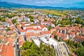 Town of Sinj in Dalmatia hinterland aerial view Royalty Free Stock Photo
