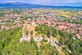 Town of Sinj in Dalmatia hinterland view, historic fortress and church on the hill Royalty Free Stock Photo