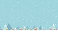 The town in the snow falling place flat color 001 Royalty Free Stock Photo