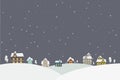 The town in the snow falling place vector illustration Royalty Free Stock Photo