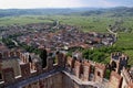 The town of Soave, famous for wine and grapes