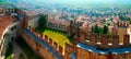 The town of Soave, famous for wine and grapes