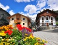 Town square of Courmayeur, Italy Royalty Free Stock Photo