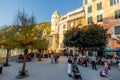 Town square in Vernazza village, Italy Royalty Free Stock Photo